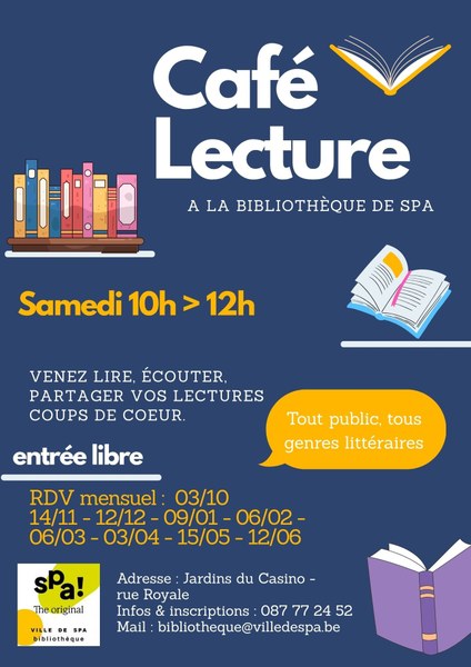 Café Lecture Bibliothèque Livre Bleu (A4) (1)